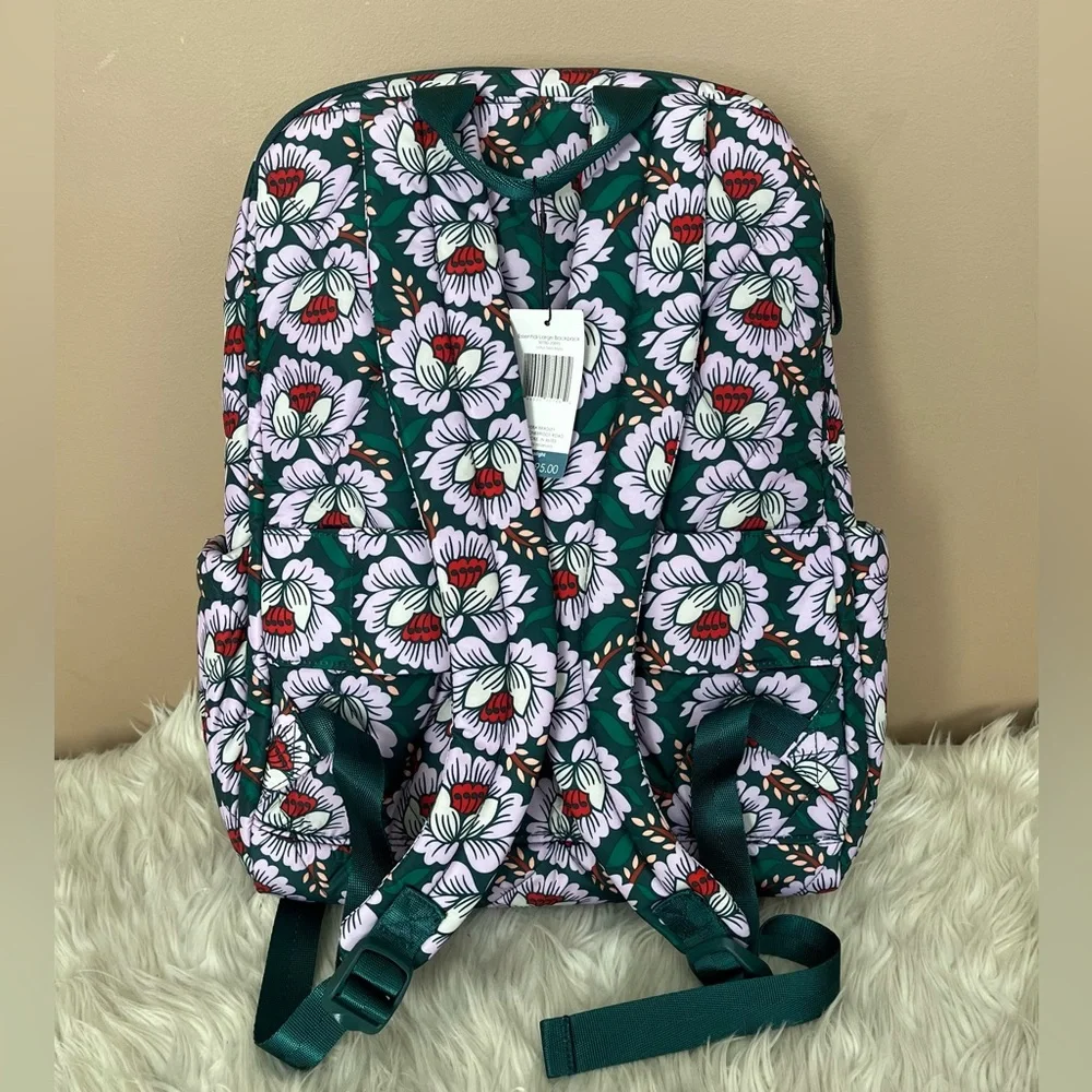 {Vera Bradley} Essential Large Backpack, Lunch Tote, & Tumbler in Lotus Sea Moss